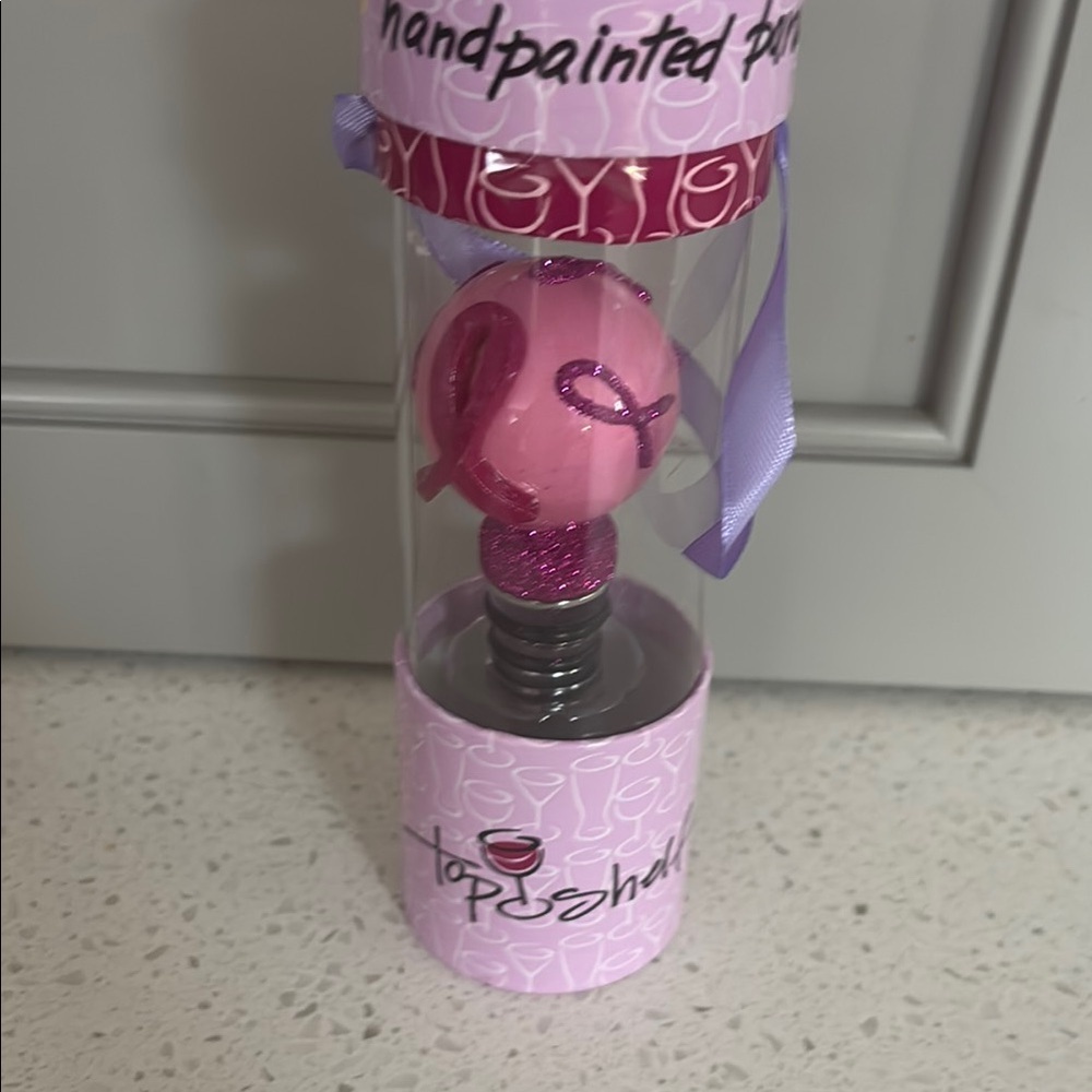 Top Shelf Pink Ribbon breast cancer Wine Stopper